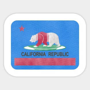 California Rebublic Polar Bear Sticker